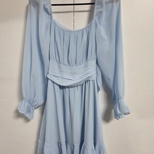 Light Blue Long Sleeve Dress
